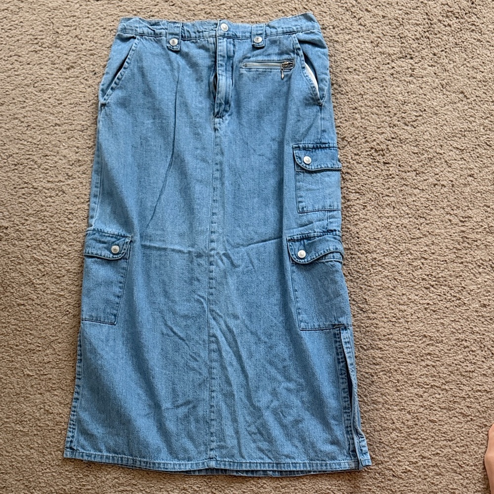 Gloria Vanderbilt Light Blue Denim Maxi Skirt